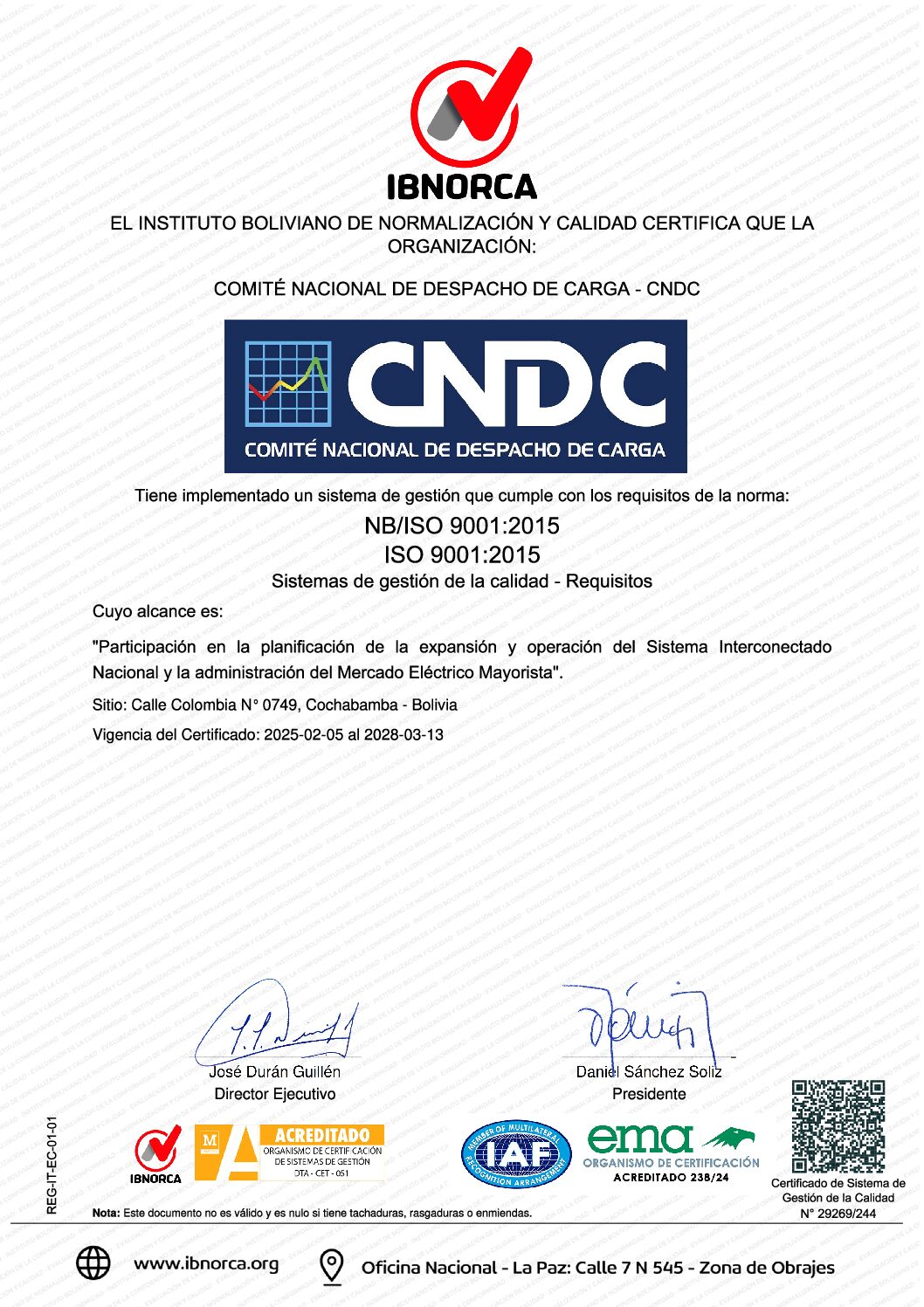 Certificado ISO 9001